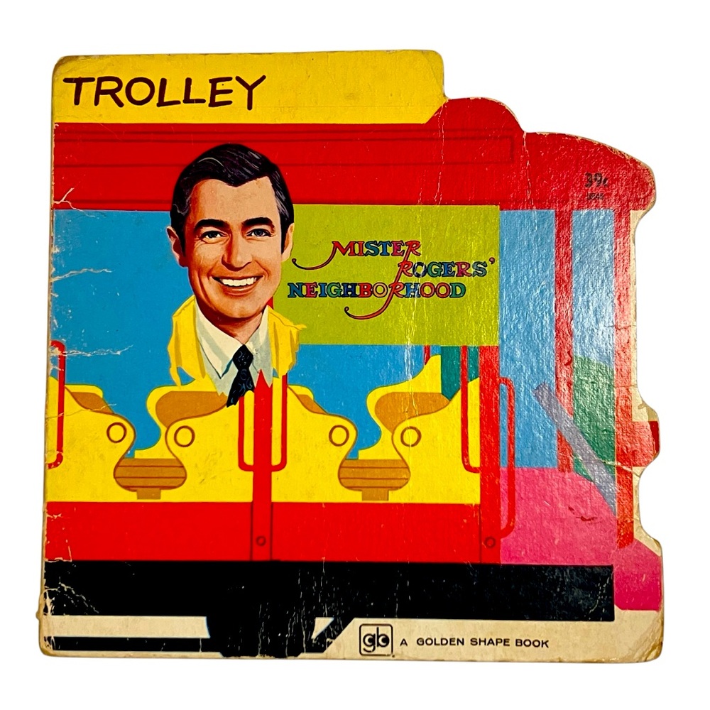 Mister Rogers' Neighborhood Trolley Golden Shape Book Vintage 1975